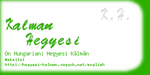 kalman hegyesi business card