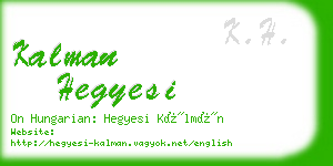 kalman hegyesi business card